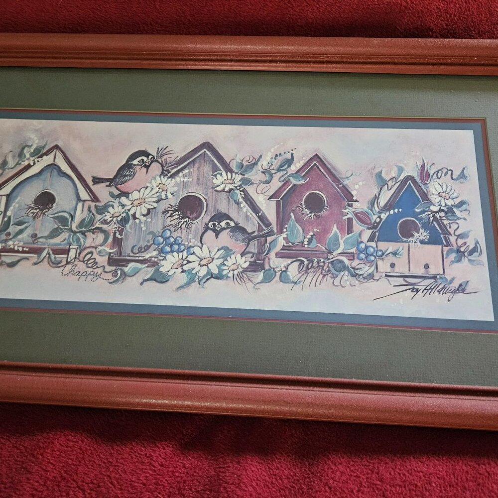 vintage home interiors birdhouse flower picture